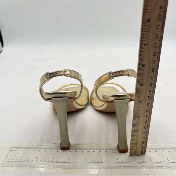 Zszszsu Gold High Heel Sandals Open Toe Slingback Slides Party Prom Summer Shoes - Picture 4 of 7